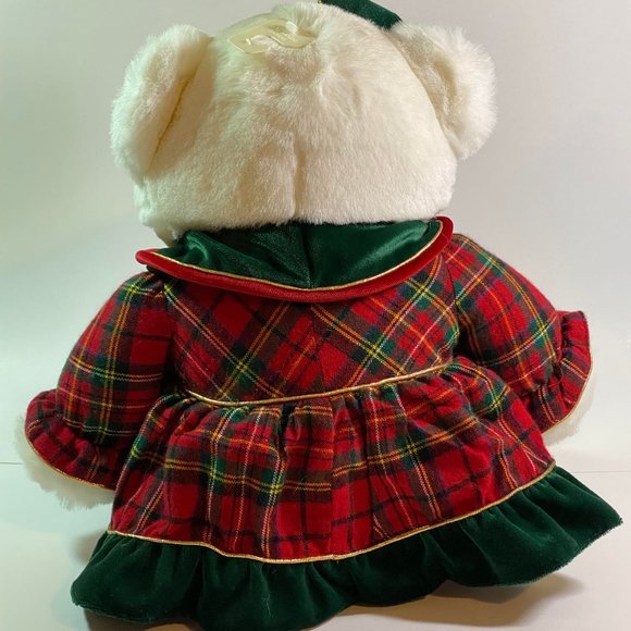 Vintage 1999 16" Snowflake White Christmas Teddy Bear Plush Stuffed Animal, Girl - Picture 7 of 12